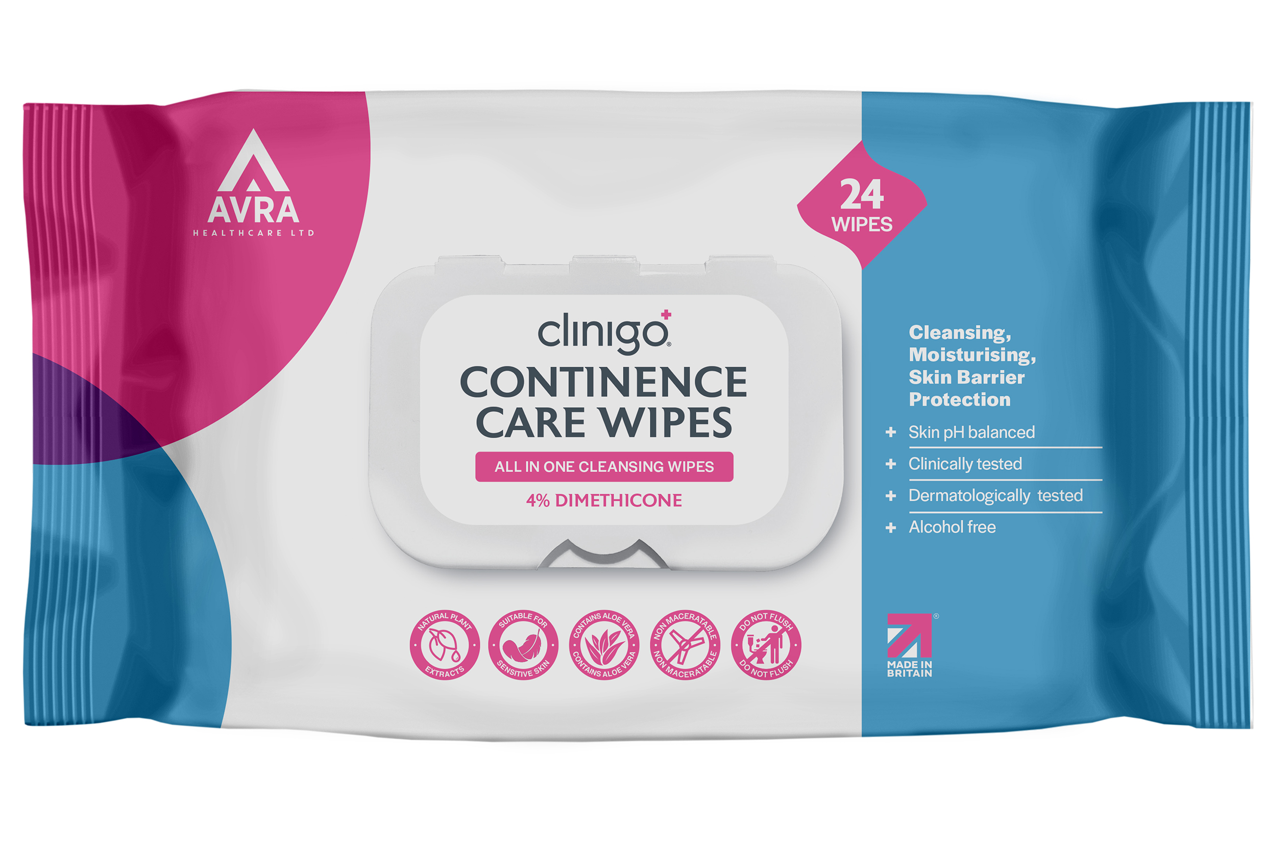 Clinigo Continence Care Wipes