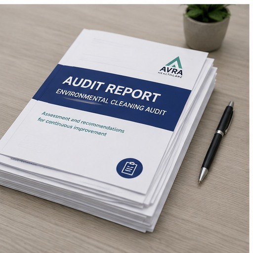 Printed environmental cleaning audit report documentation